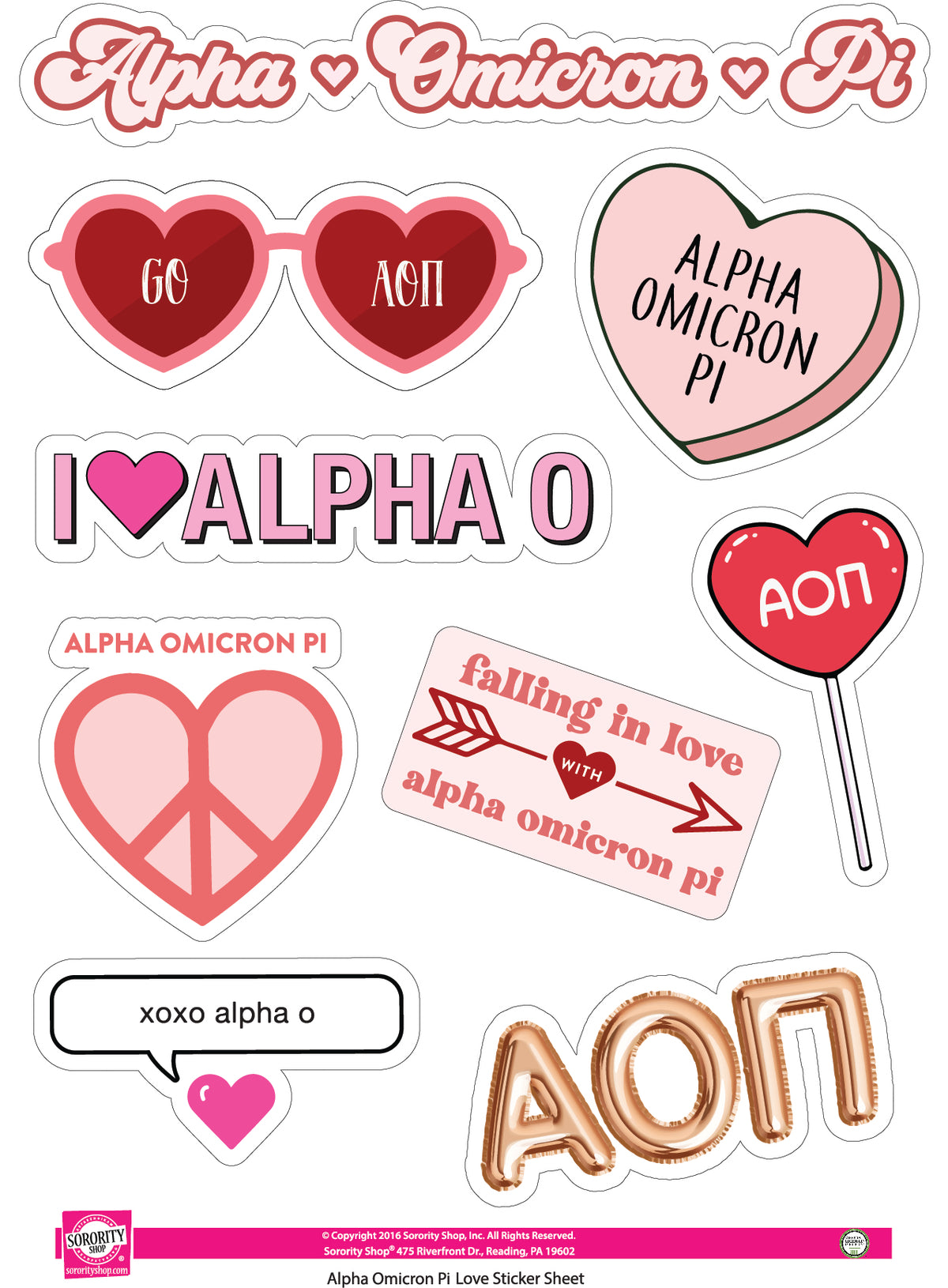 Sorority Shop - Sticker Sheet- Love Theme