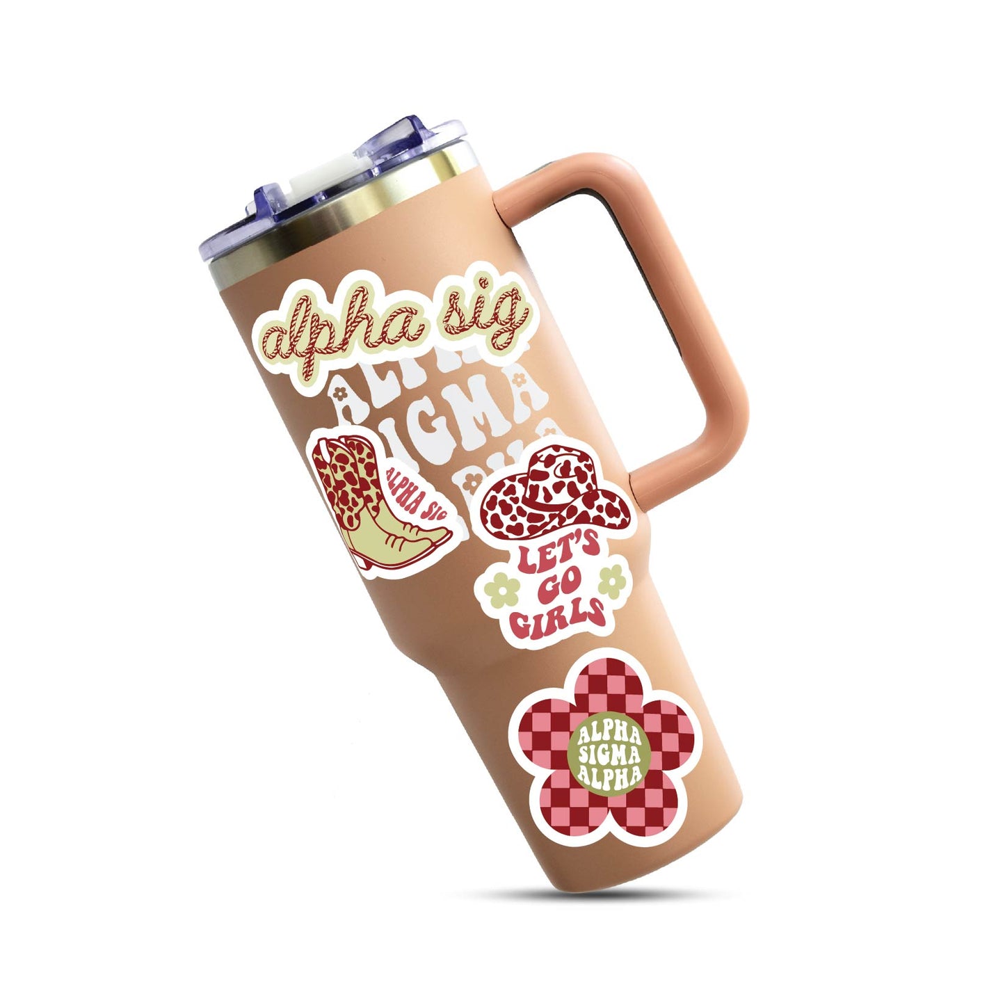 Alpha Sigma Alpha Sticker Sheet - Western Disco Design