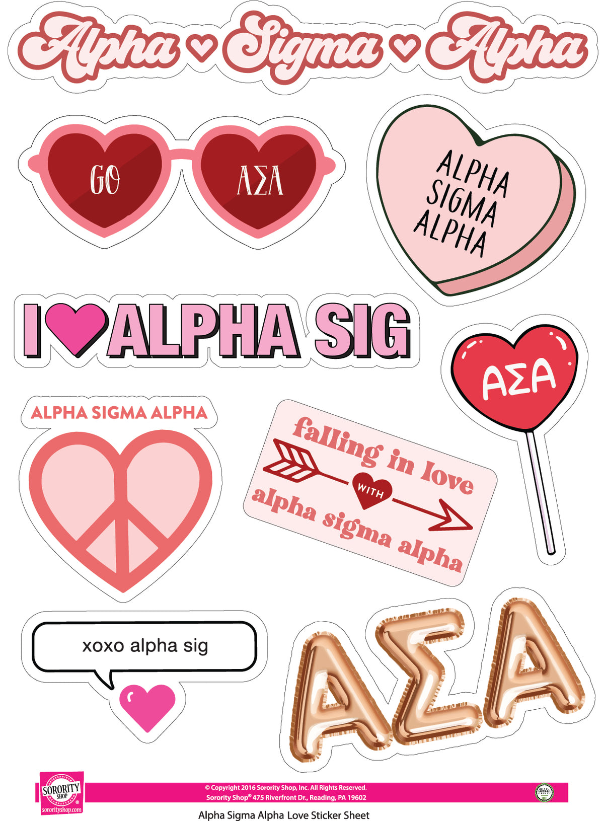 Sorority Shop - Sticker Sheet- Love Theme