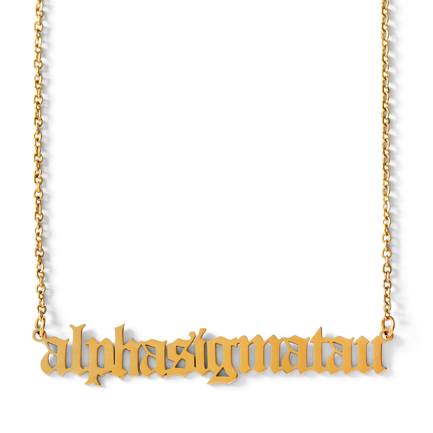 Alpha Sigma Tau Old English Style Sorority Necklace