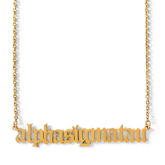 Alpha Sigma Tau Old English Style Sorority Necklace