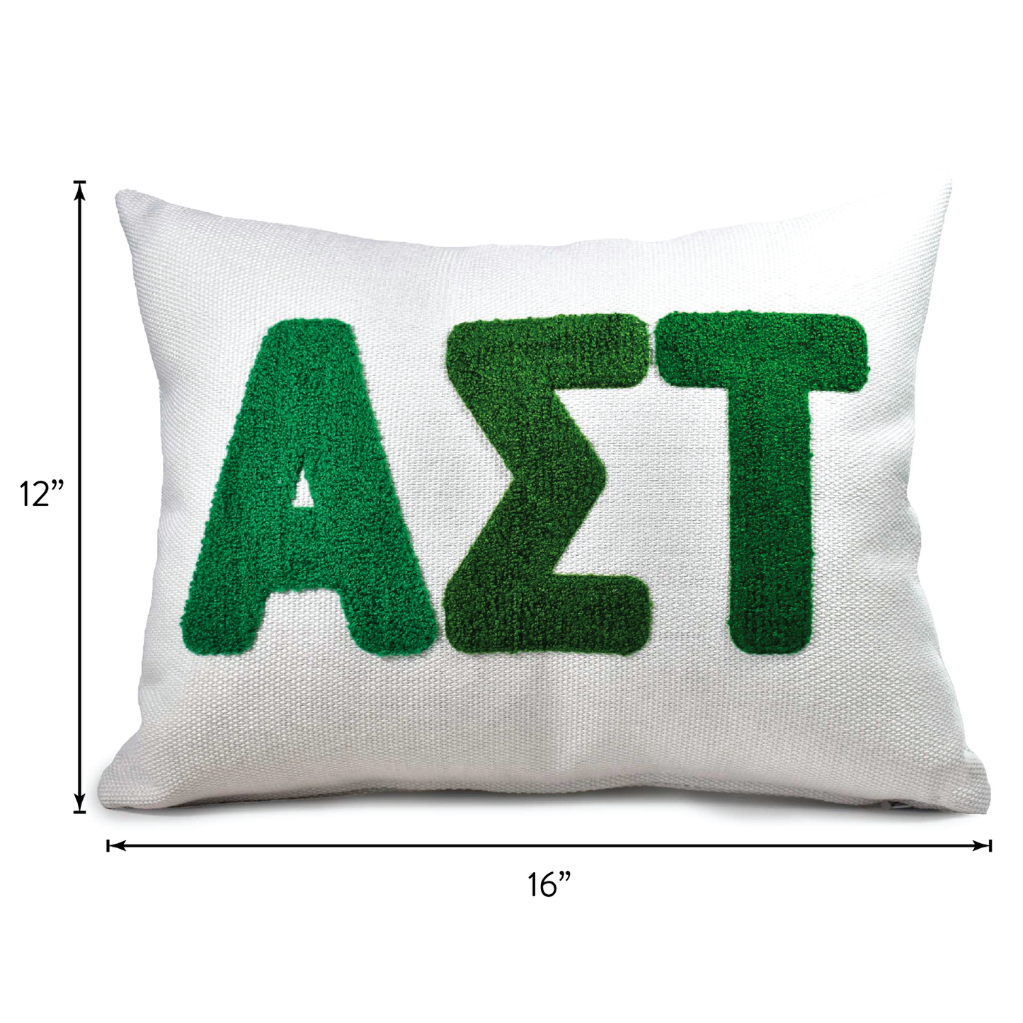 Alpha Sigma Tau Pillow – Embroidered Plush Greek Letters Design