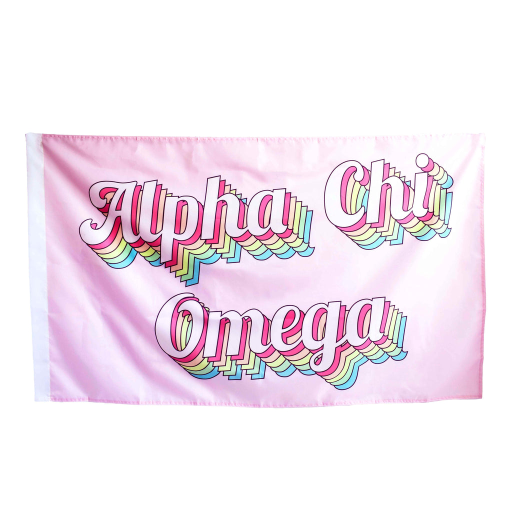 Alpha Chi Omega Retro Flag