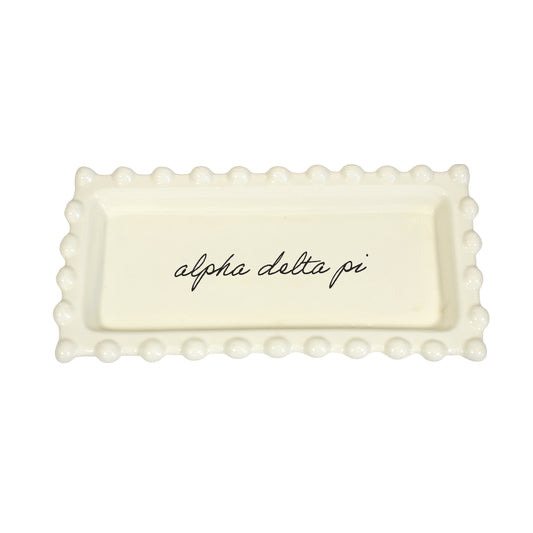 Alpha Delta Pi Jewelry Dish - Rectangular Cursive Script Sorority Name