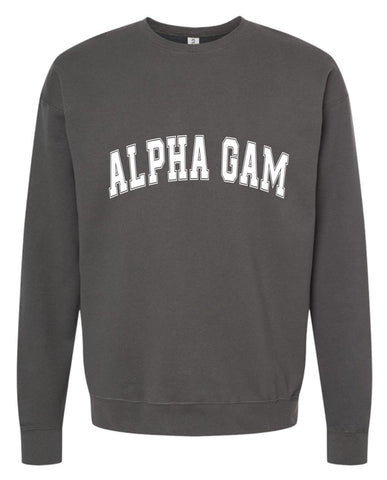 Alpha Gamma Delta Sweatshirt- Crewneck Varsity Letters Design