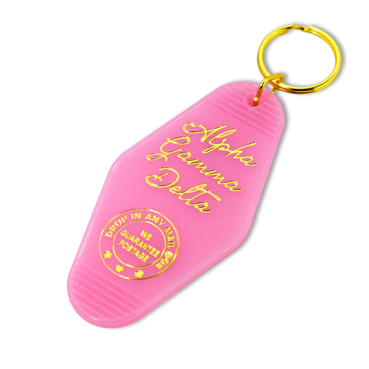 Alpha Gamma Delta Motel Keychain