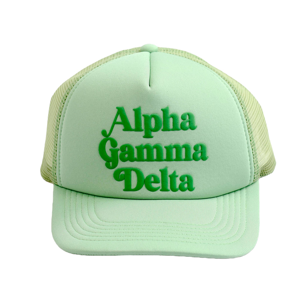 Alpha Gamma Delta Baseball Cap, Mesh Trucker-Style Hat