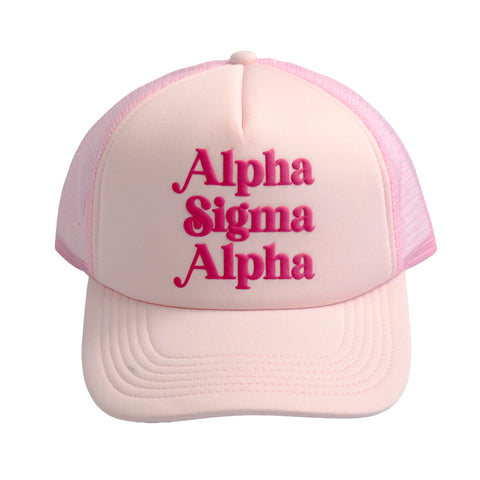 Alpha Sigma Alpha Baseball Cap, Mesh Trucker-Style Hat