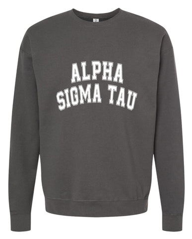 Alpha Sigma Tau Sweatshirt- Crewneck Varsity Letters Design