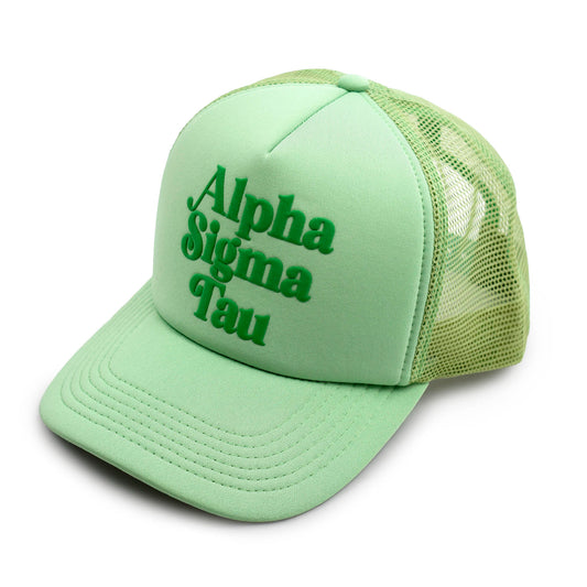 Alpha Sigma Tau Baseball Cap, Mesh Trucker-Style Hat