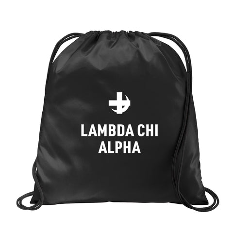 Lambda Chi Alpha Fraternity Drawstring Backpack, Black