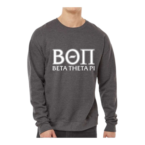 Beta Theta Pi Sweatshirt- Crewneck Fraternity Varsity Letters Design