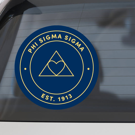Phi Sigma Sigma Sorority Car Decal Sticker- Full Color Circle Logo