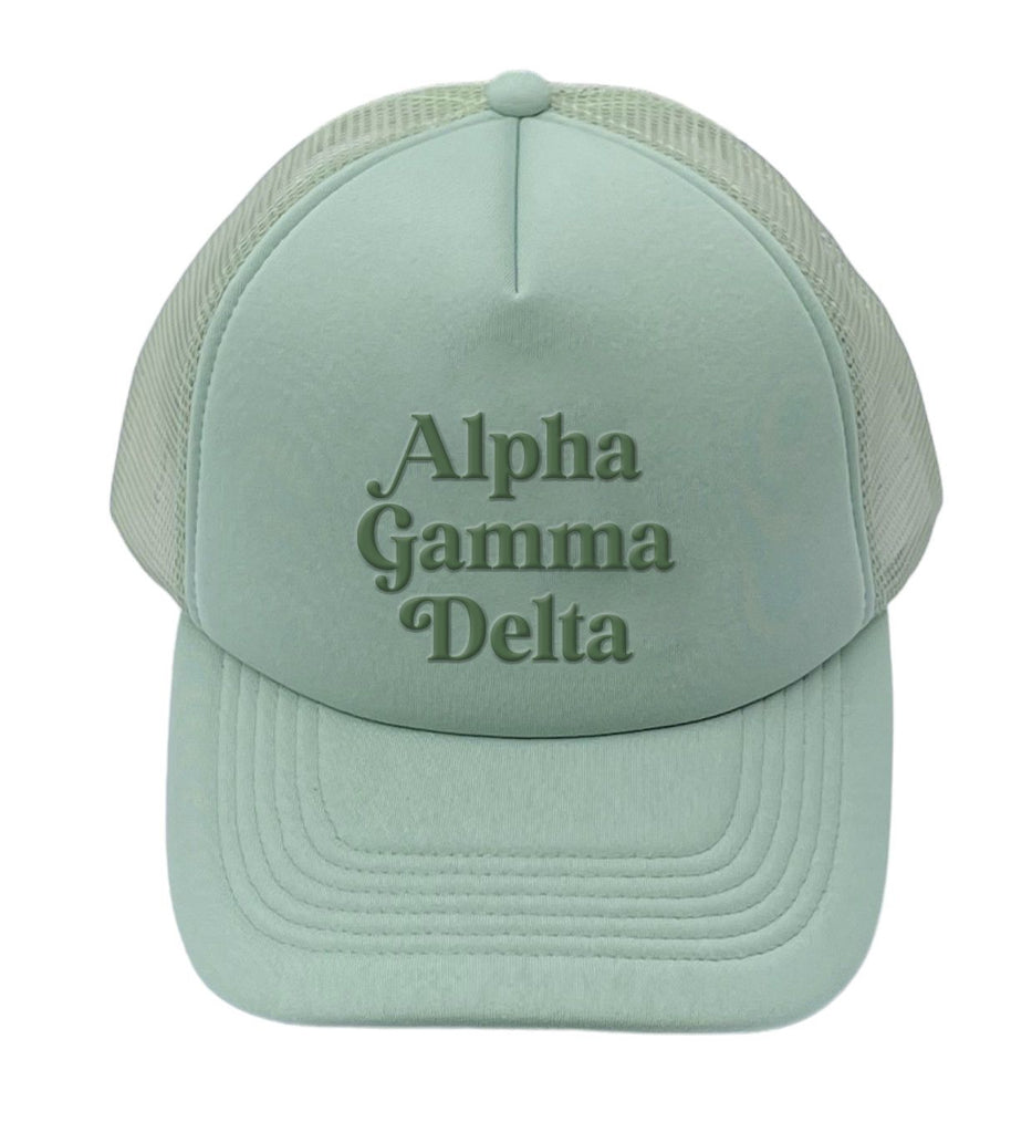 Alpha Gamma Delta Baseball Cap, Mesh Trucker-Style Hat