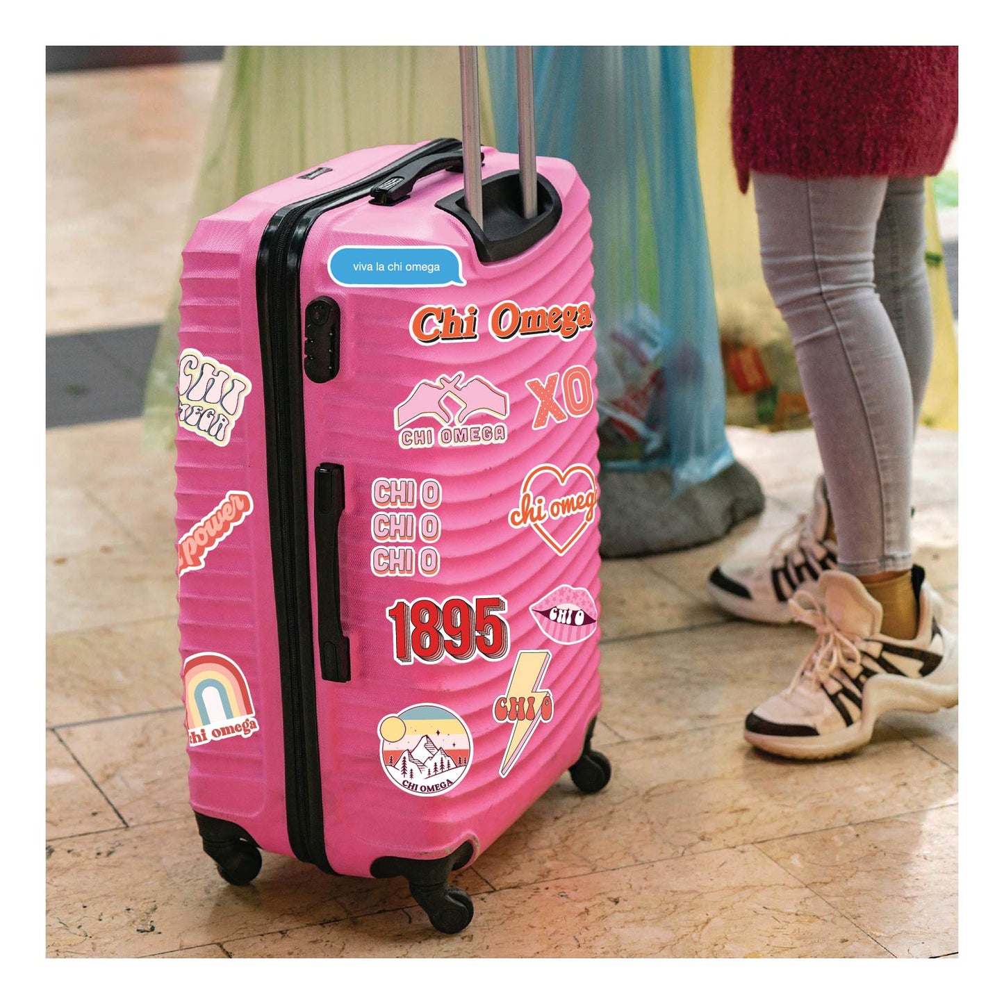 Chi Omega Girl Power Sticker Sheet