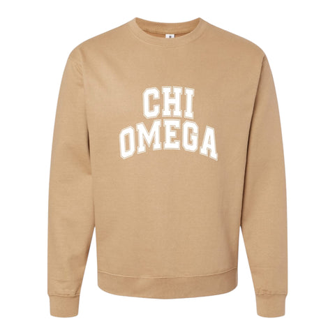 Chi Omega Sweatshirt- Crewneck Varsity Letters Design