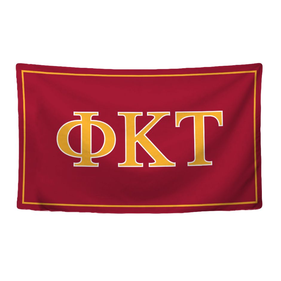 Phi Kappa Tau Fraternity Greek Letters Flag, Two-Color Design