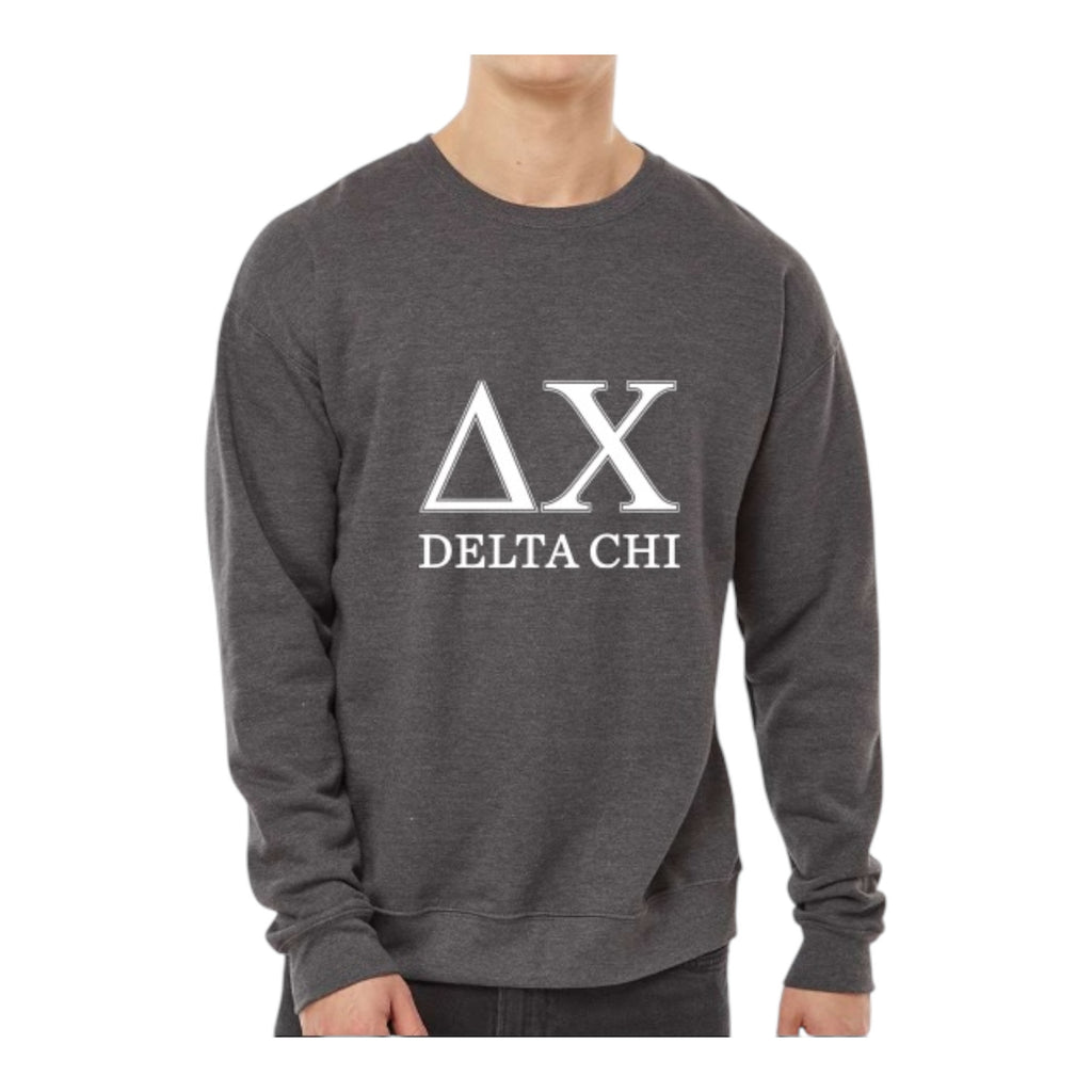 Delta Chi Sweatshirt- Crewneck Fraternity Varsity Letters Design