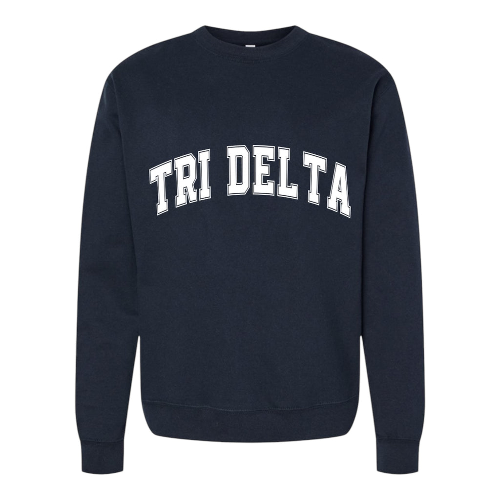 Delta Delta Delta Sweatshirt- Crewneck Varsity Letters Design