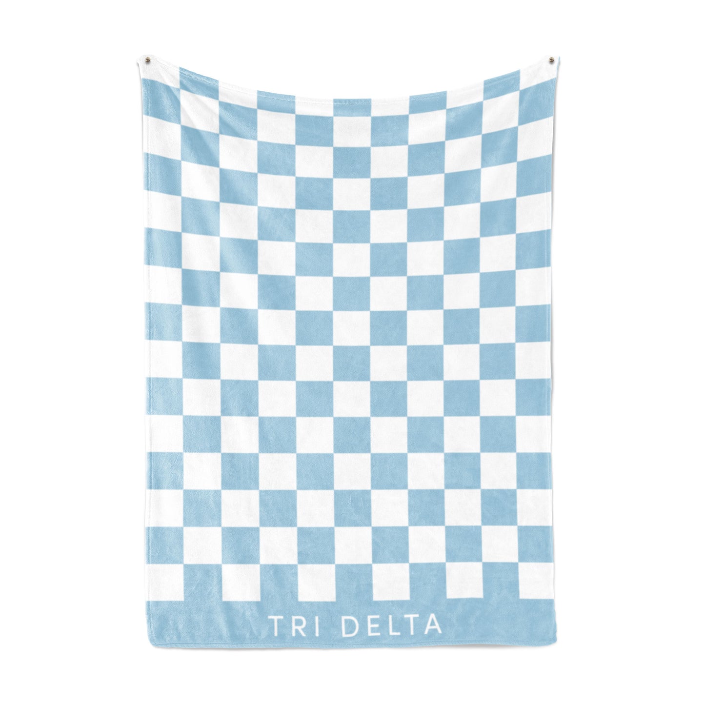 Tri Delta Blanket - Thick Checkered Sherpa Blanket