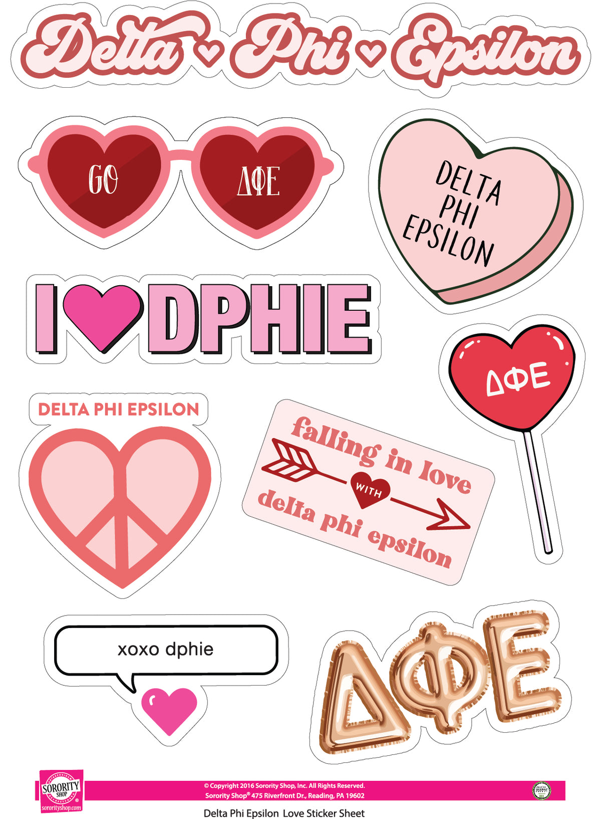 Sorority Shop - Sticker Sheet- Love Theme
