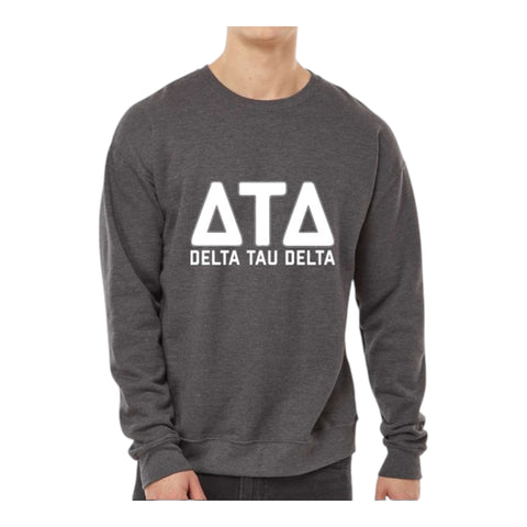 Delta Tau Delta Sweatshirt- Crewneck Fraternity Varsity Letters Design