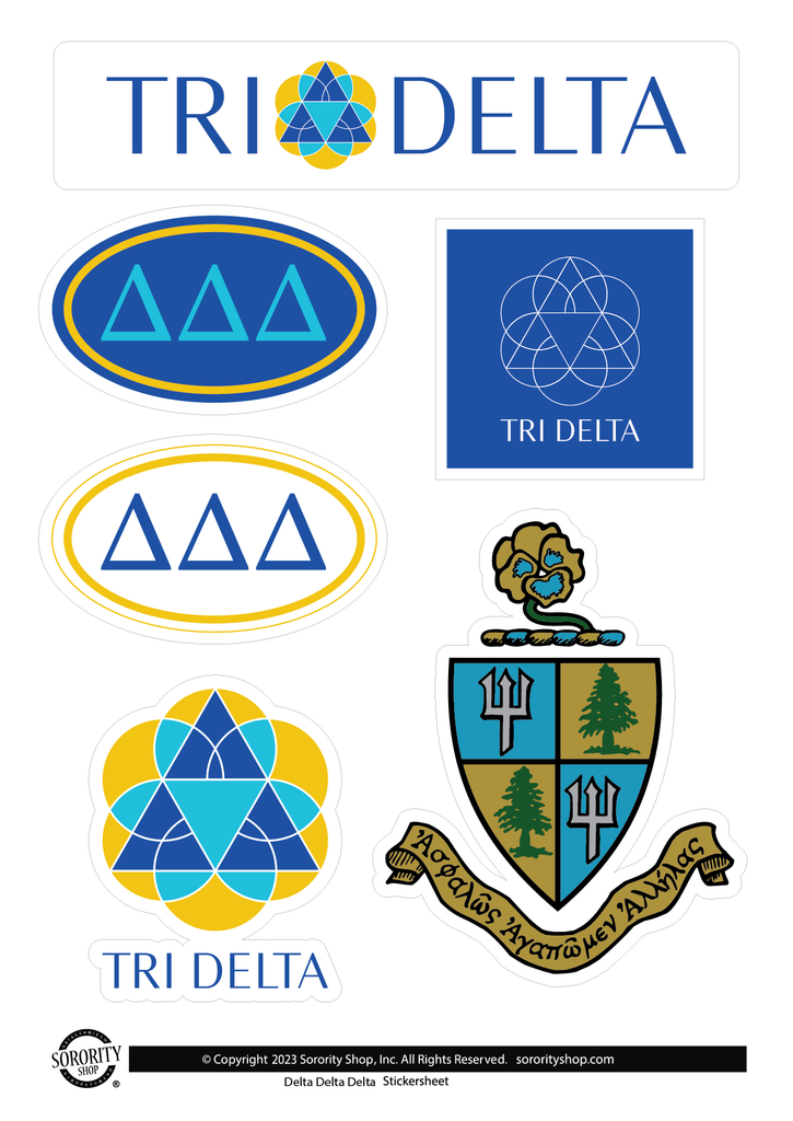 Tri Delta Sorority Sticker Sheet- Brand Focus