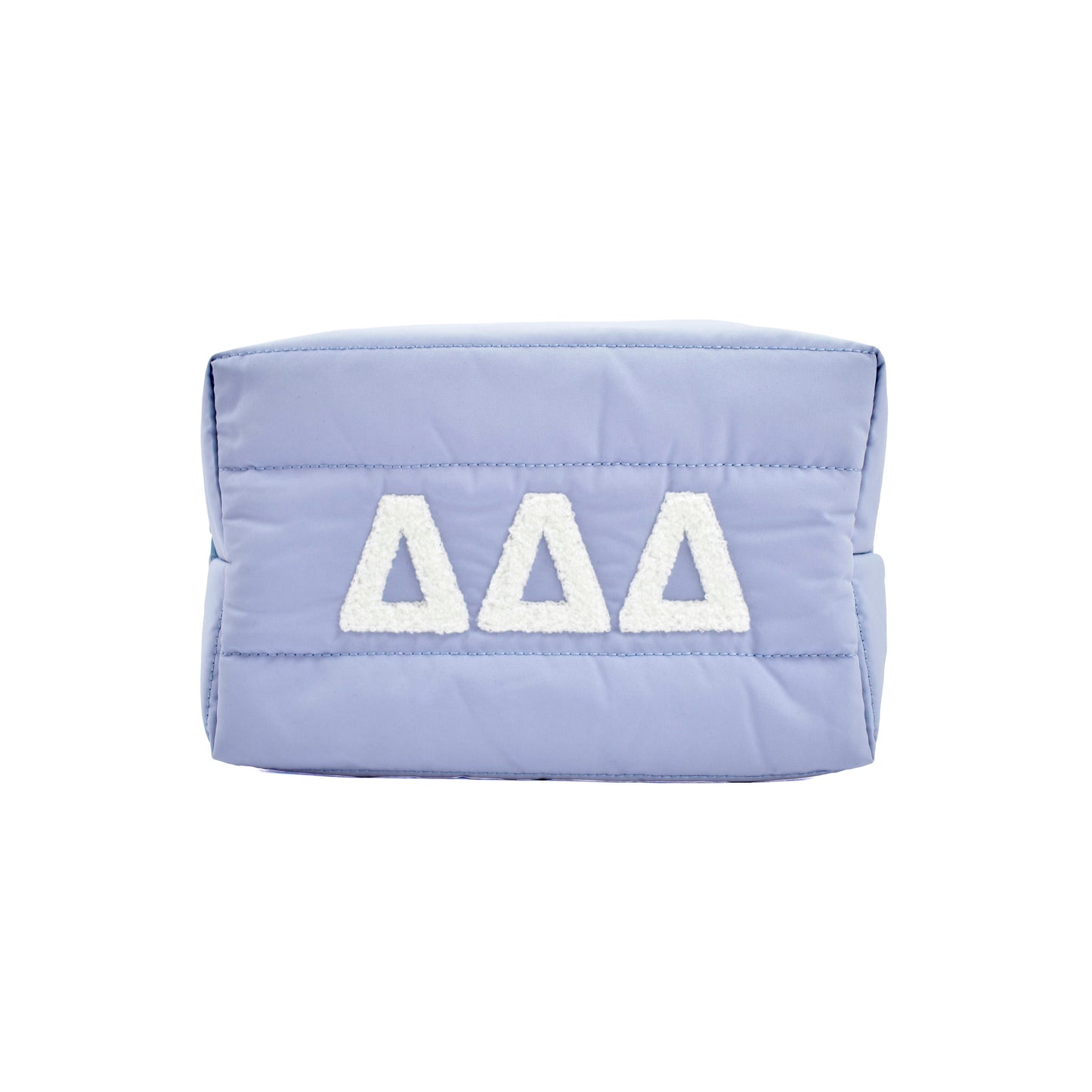 Tri Delta Makeup Bag - Puffer Style with Sorority Letters