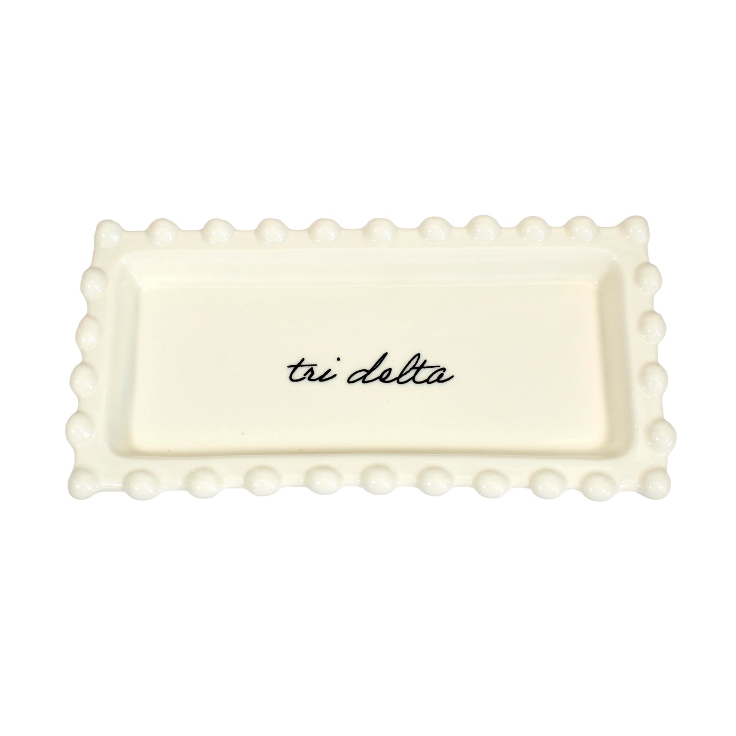 Delta Delta Delta Jewelry Dish - Rectangular Cursive Script Sorority Name