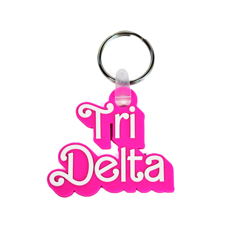 Tri Delta Keychain- Retro Dolly Sorority Name Design