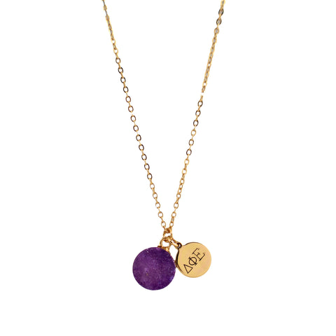 Delta Phi Epsilon Sisterhood Druzy Necklace