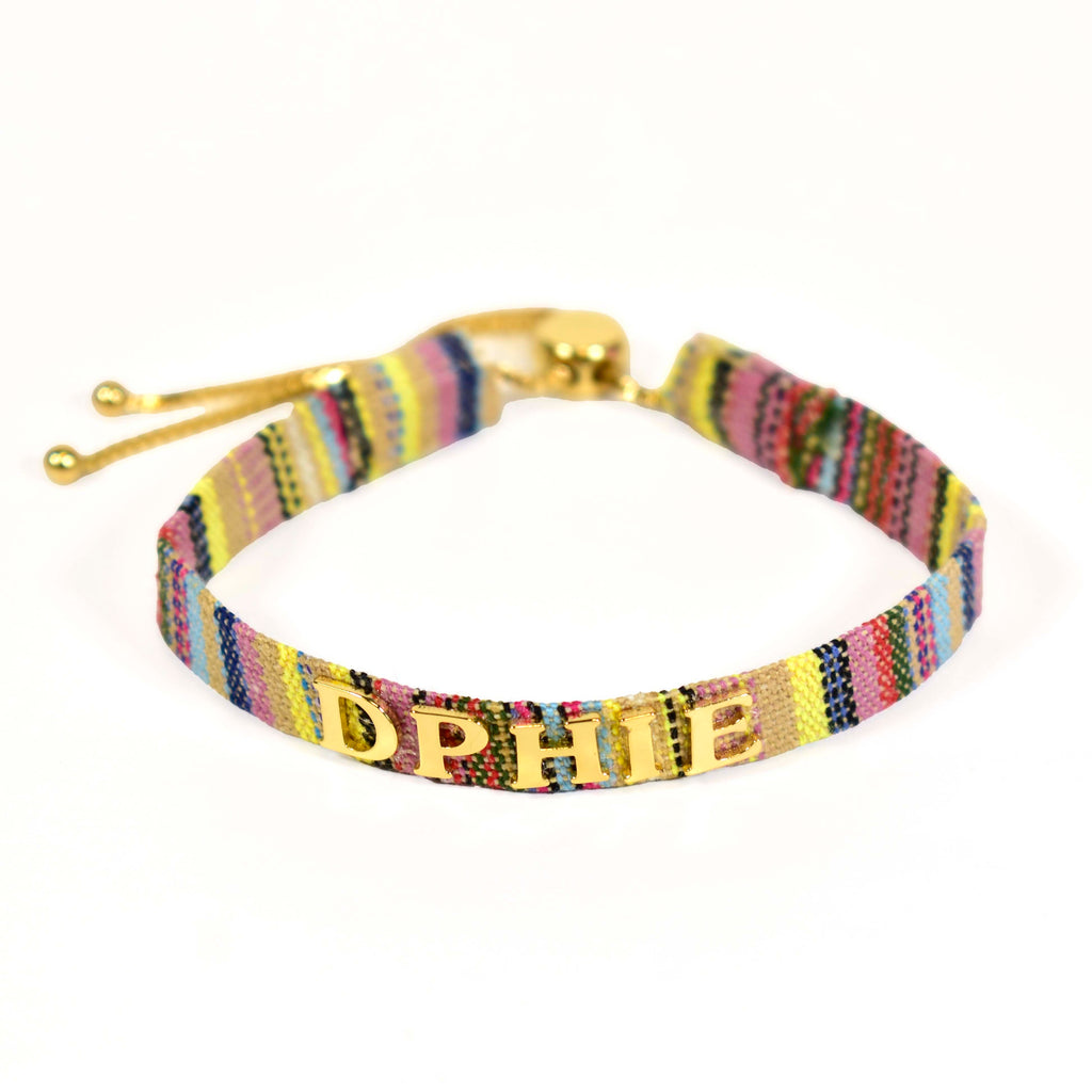 Delta Phi Epsilon Woven Bracelet, Multi-Color Design