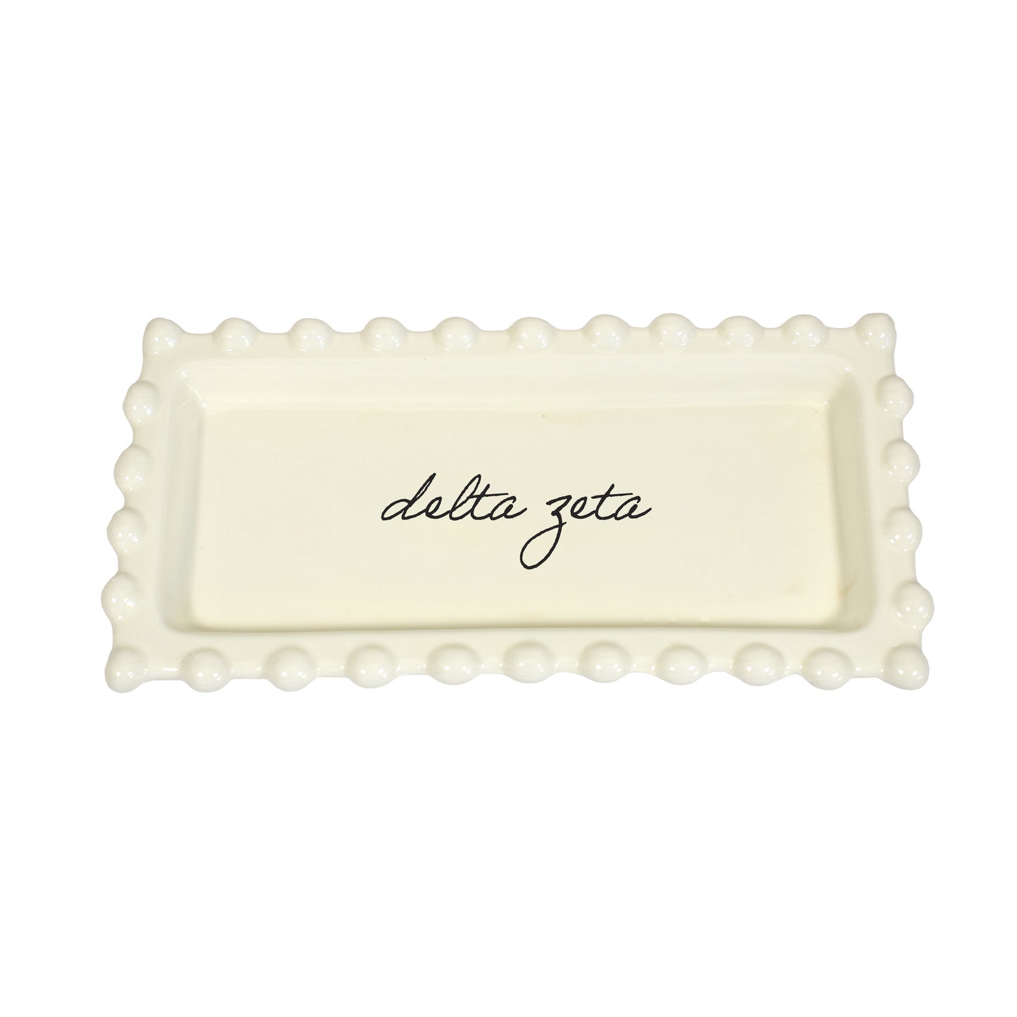 Delta Zeta Jewelry Dish - Rectangular Cursive Script Sorority Name