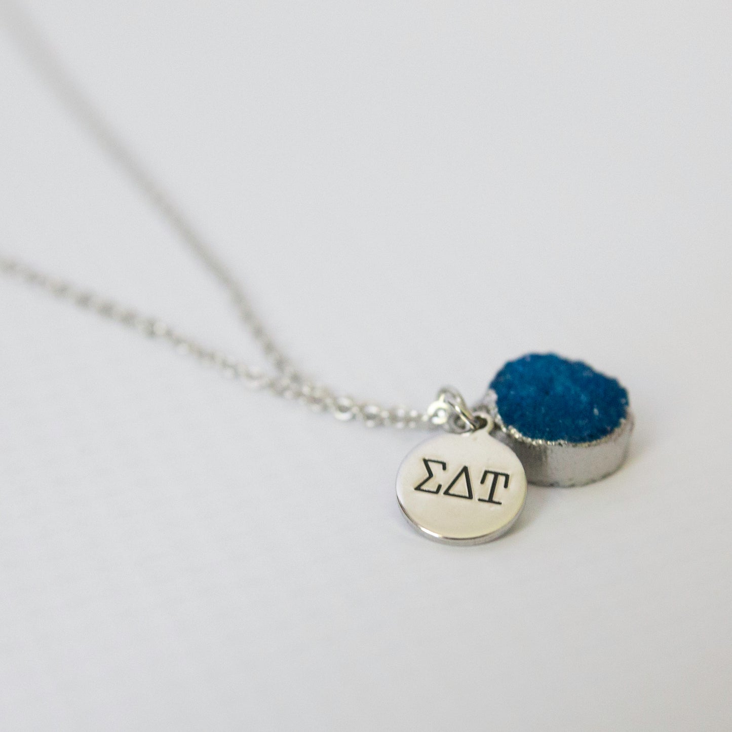 Sigma Delta Tau Sisterhood Druzy Necklace