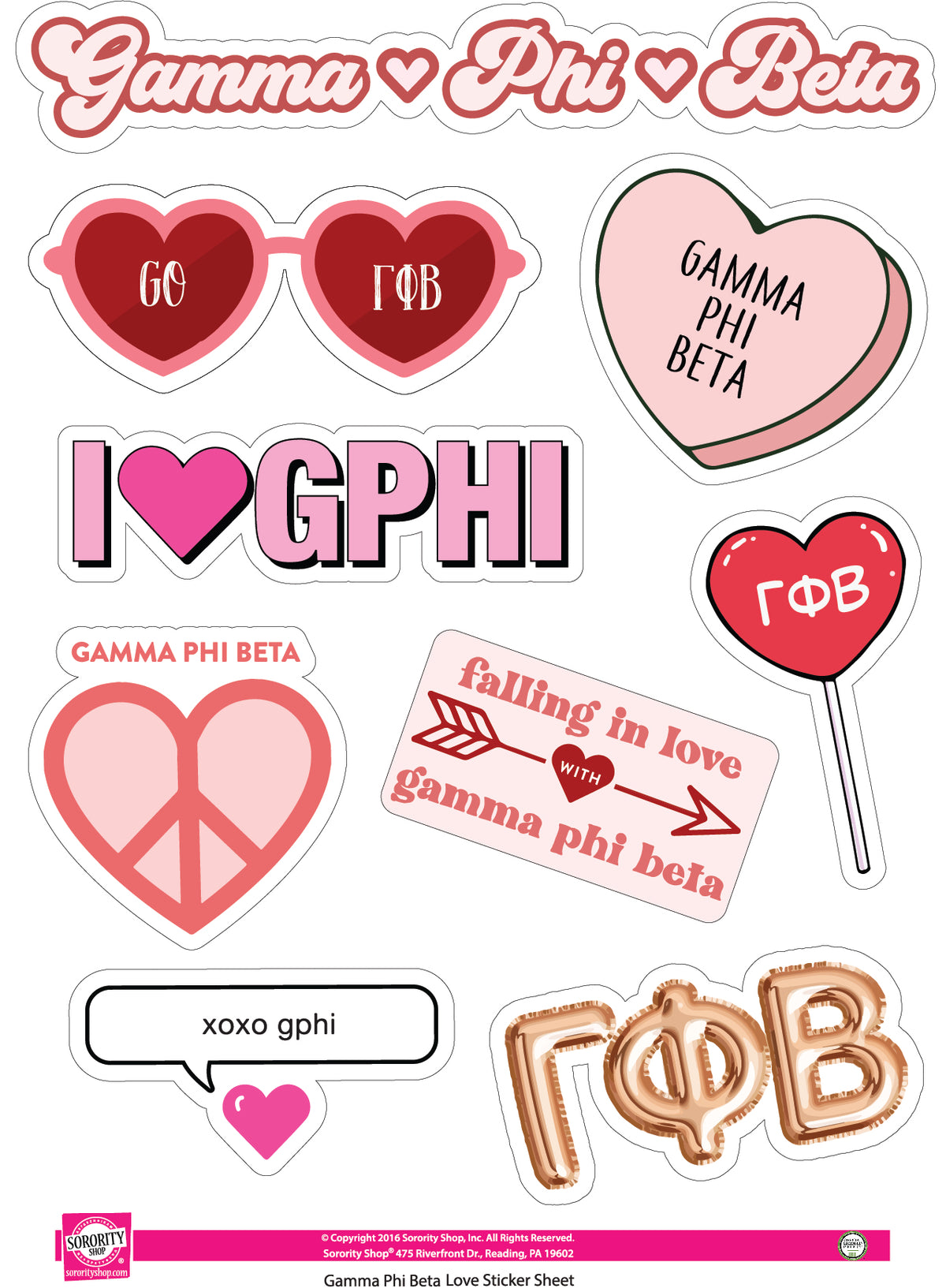 Sorority Shop - Sticker Sheet- Love Theme