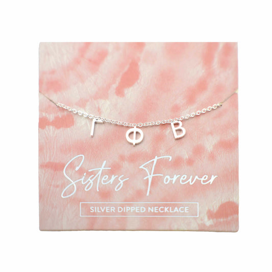 Gamma Phi Beta Silver Greek Letters Necklace