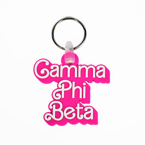 Gamma Phi Beta Keychain- Retro Dolly Sorority Name Design