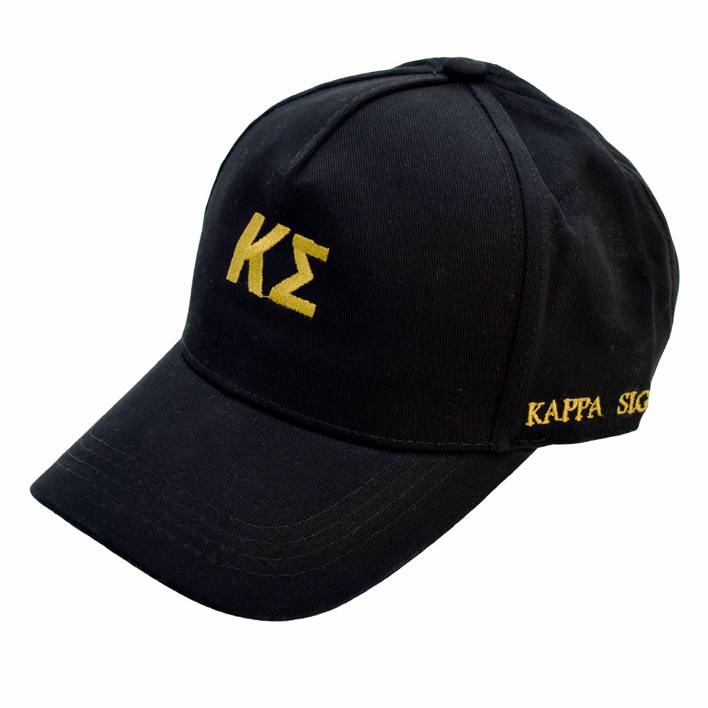 Kappa Sigma Baseball Cap- Brushed Cotton 5-Panel Black Hat