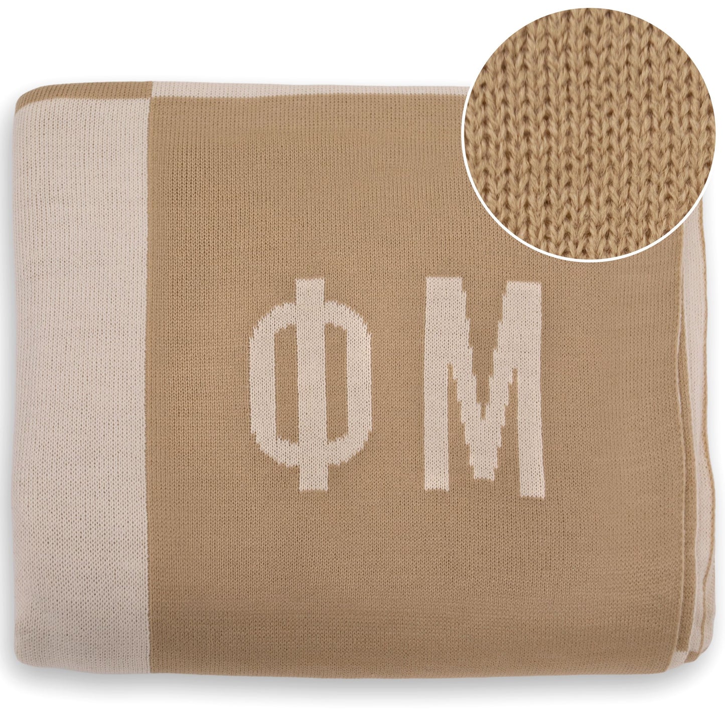 Phi Mu Blanket - Acrylic Knit Checkered Blanket