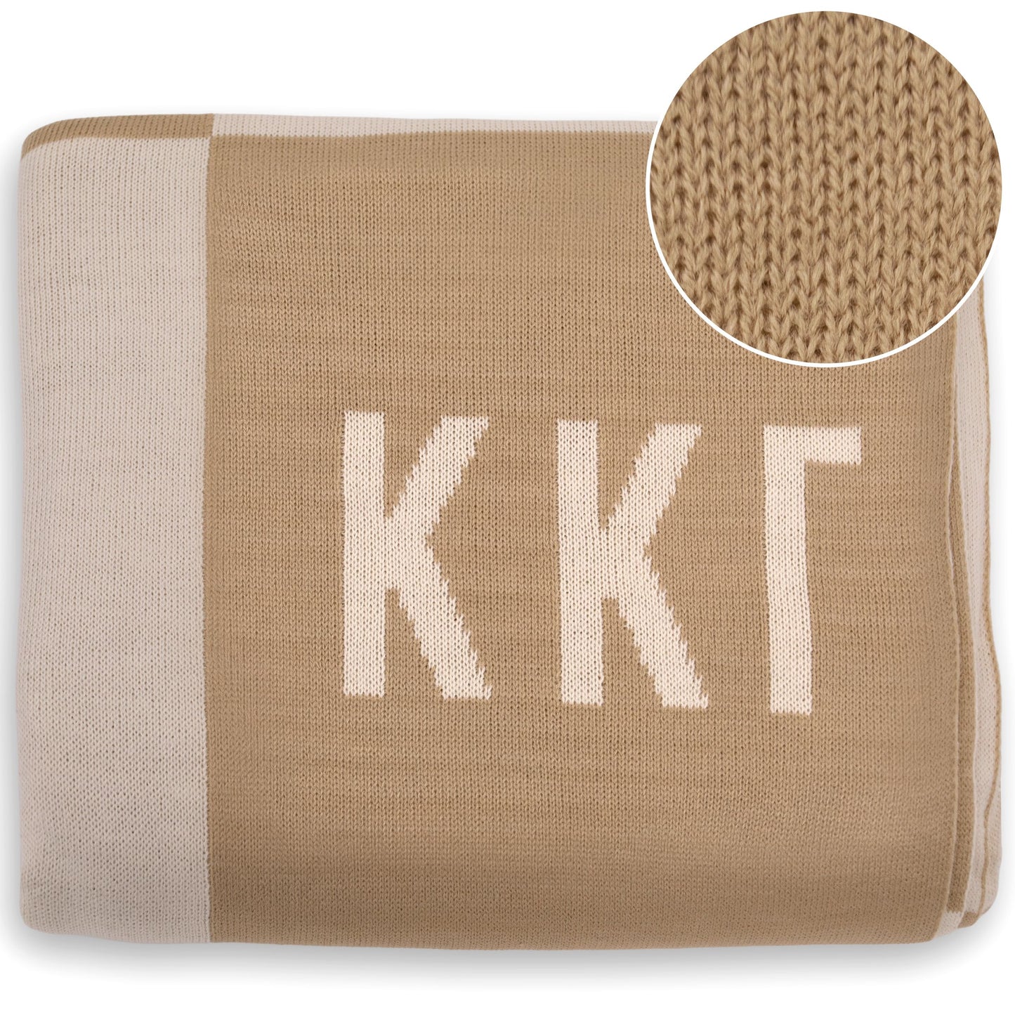 Kappa Kappa Gamma Blanket - Acrylic Knit Checkered Blanket