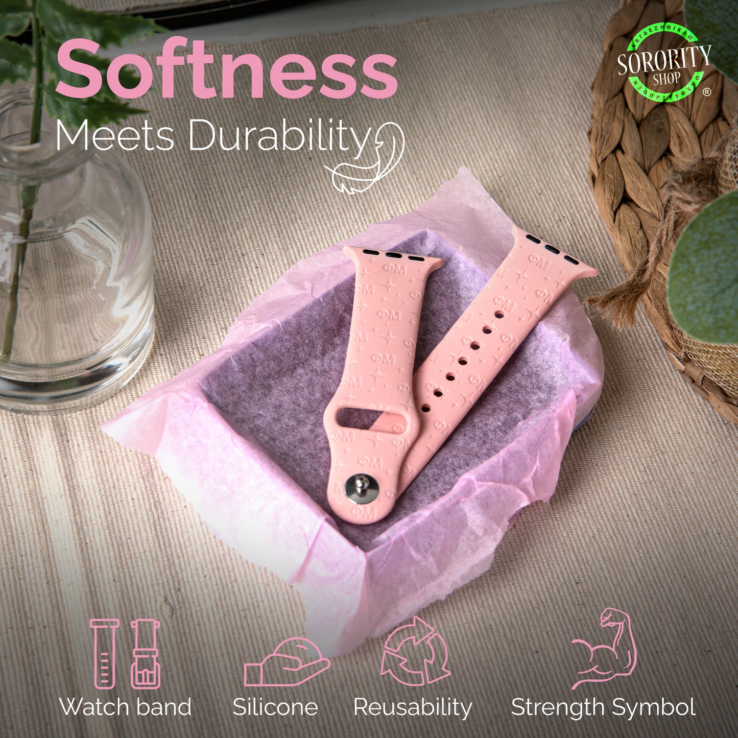 Zeta Tau Alpha Smart Watch Band, Compatible with Apple Watch