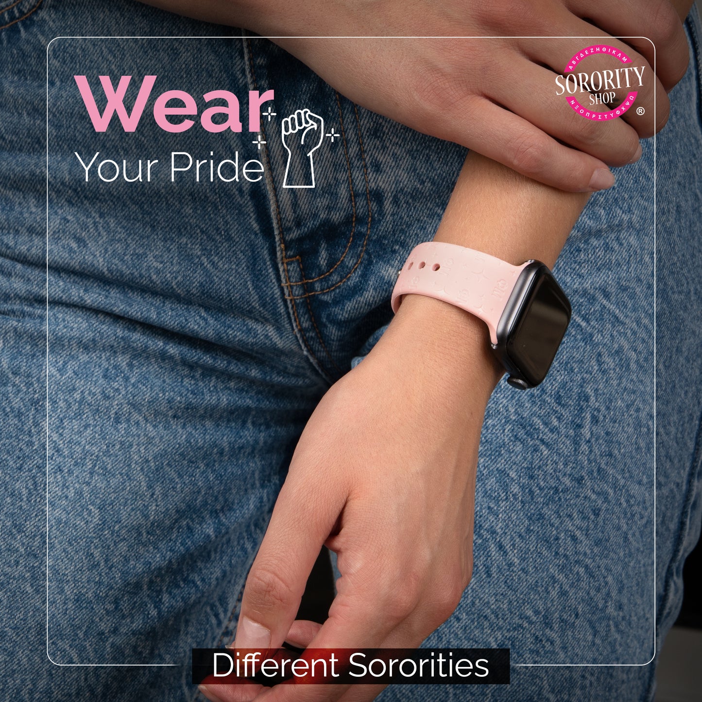 Alpha Sigma Alpha Smart Watch Band, Compatible with Apple Watch