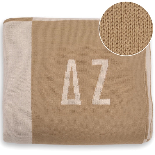 Delta Zeta Blanket - Acrylic Knit Checkered Blanket