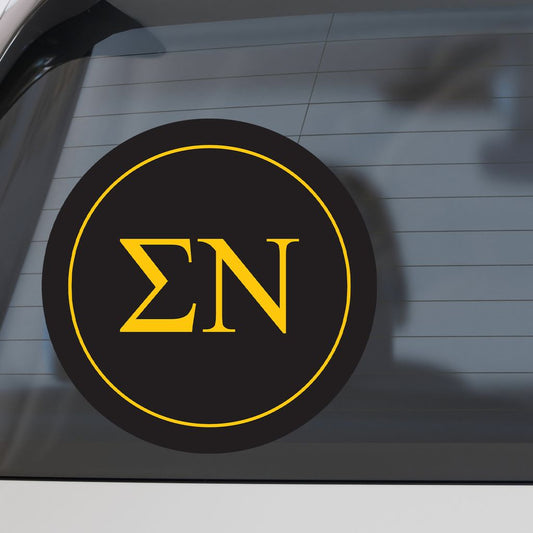 Sigma Nu Fraternity Car Decal Sticker- Full Color Circle Logo