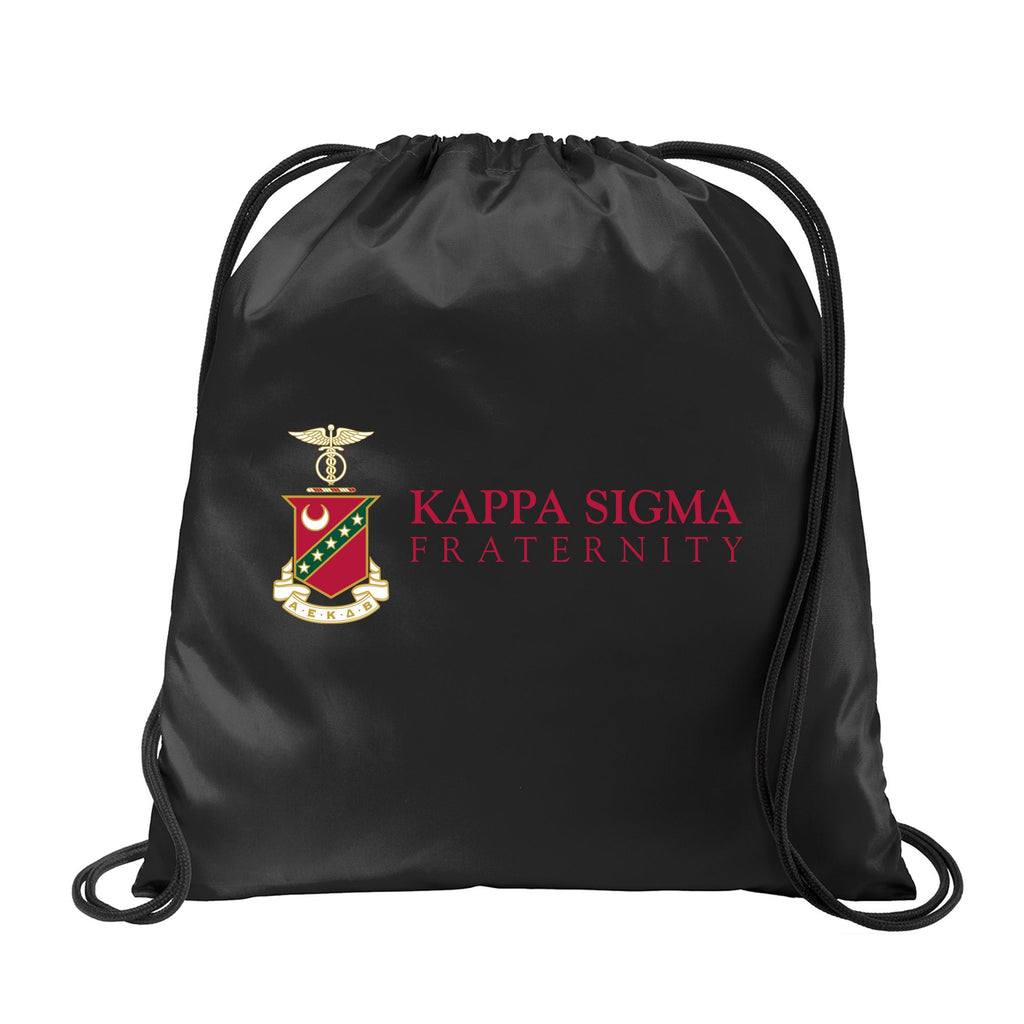 Kappa Sigma Fraternity Drawstring Backpack, Black