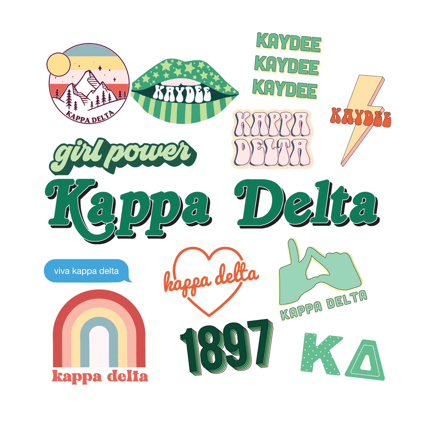 Kappa Delta Girl Power Sticker Sheet