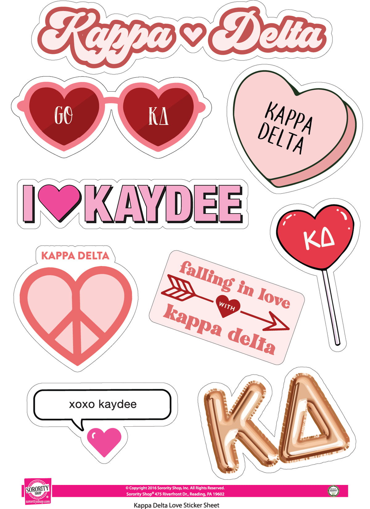 Sorority Shop - Sticker Sheet- Love Theme