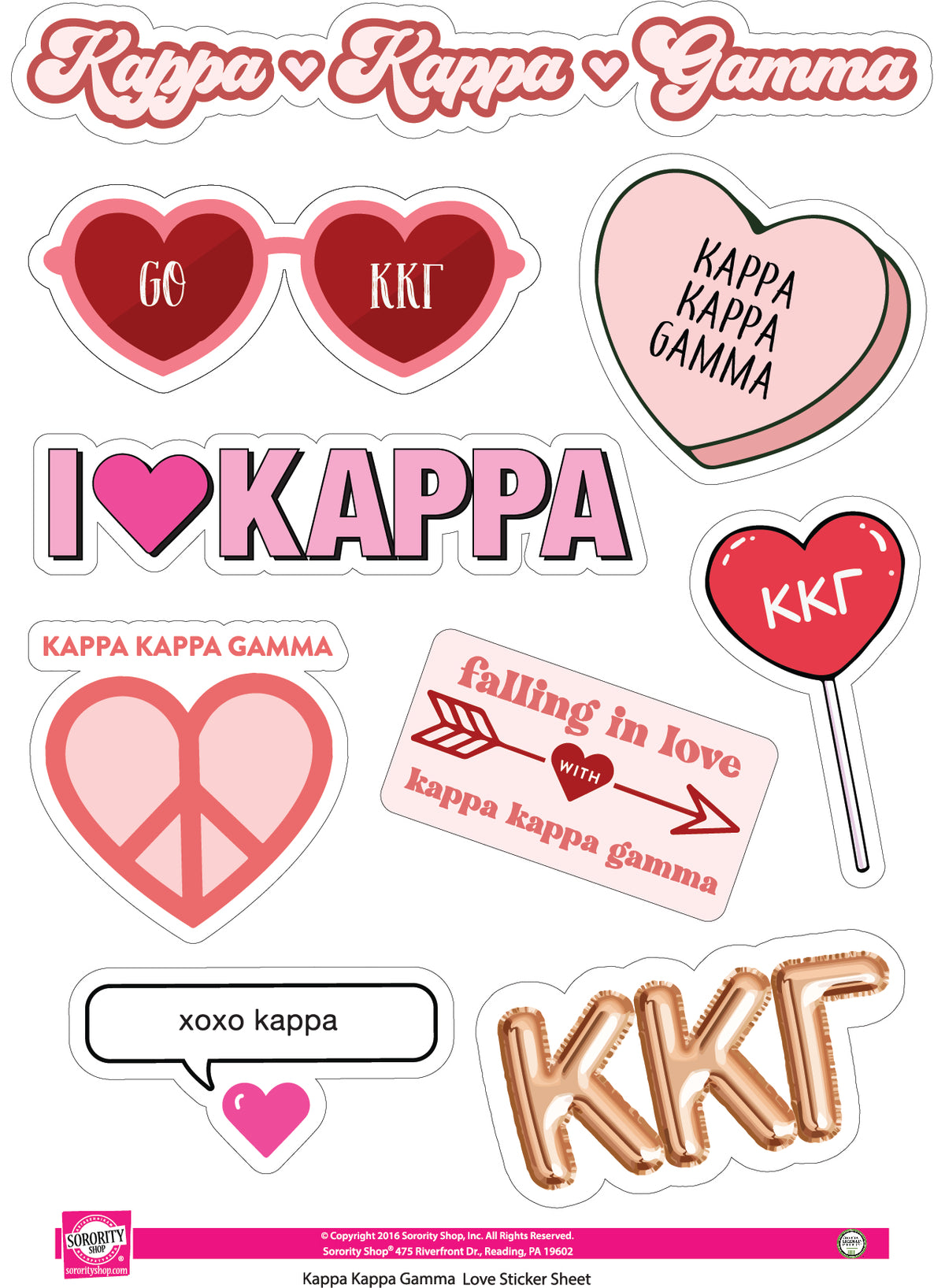 Sorority Shop - Sticker Sheet- Love Theme