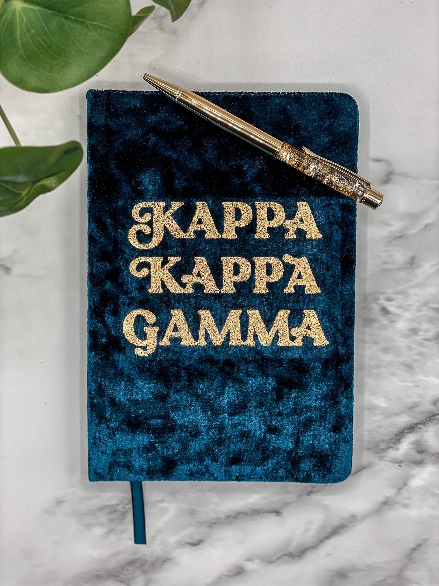 Kappa Kappa Gamma Velvet Notebook with Gold Foil Imprint