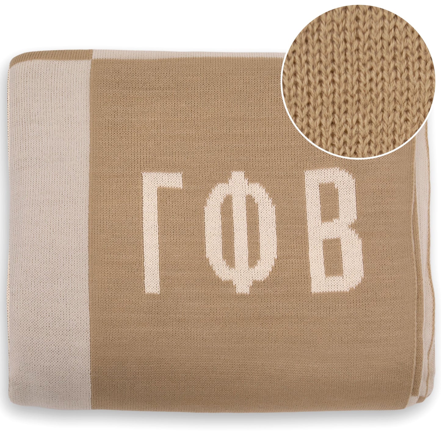 Gamma Phi Beta Blanket - Acrylic Knit Checkered Blanket